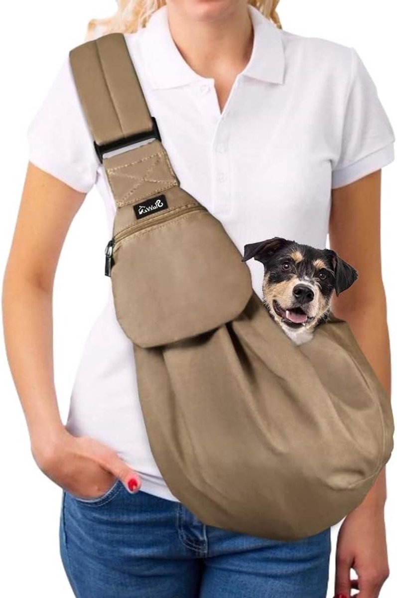 Huisdier Draagtas - Schoudertas Hond - Veilig Vervoer - Waterdicht Materiaal - M (2.7-5.4kg) - Bruin