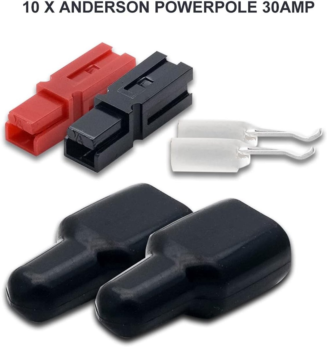 10X 45A Amp 600V Power Marine Connector - Rood en Zwart, Geschikt voor Diverse Boîtiers en Contactsystemen