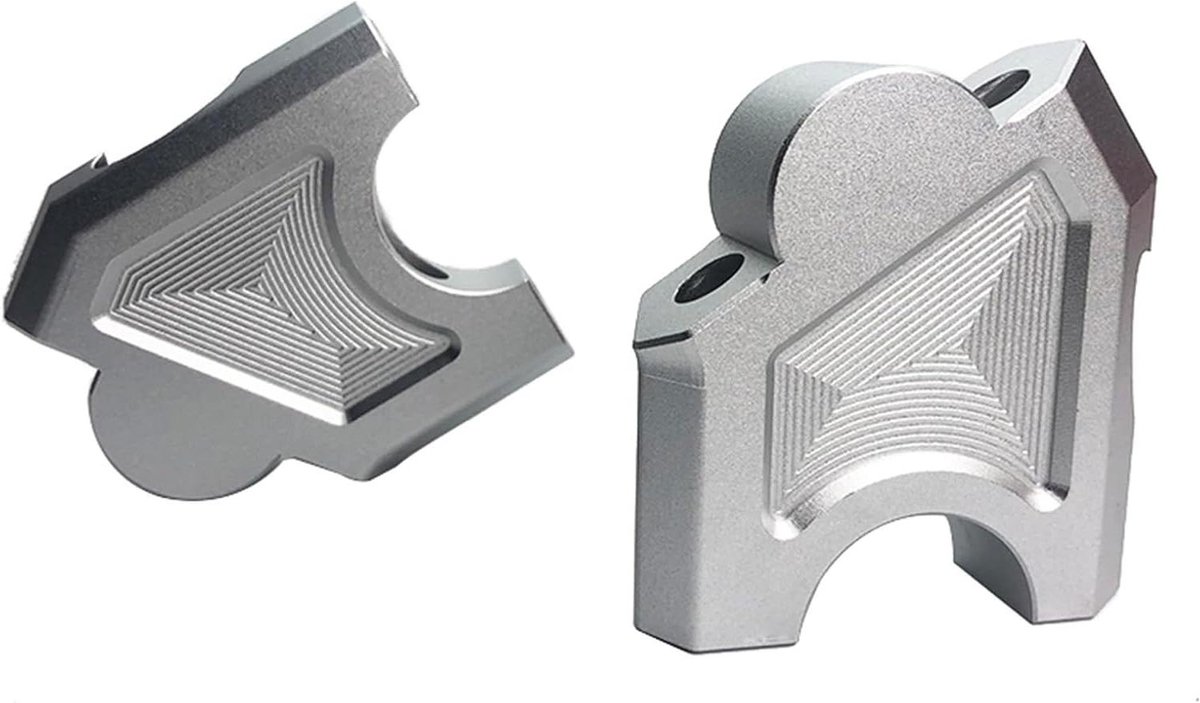 Stuur Riser Klem - Hogere Stuuradapter - Motorrijden Verbeteren - CNC Gefreesd Aluminium - 300 Gram - Zilver