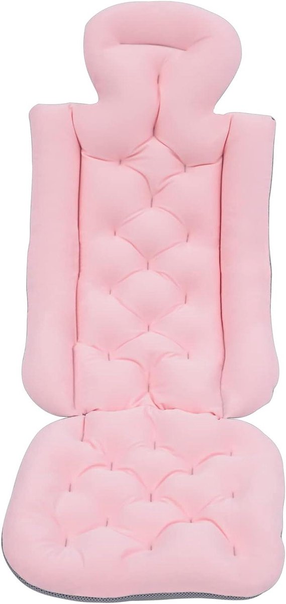 Badkussen Full Body - Badmat Spa - Ontspannen in Bad - 10 Zuignappen - 78 x 35 cm - Roze