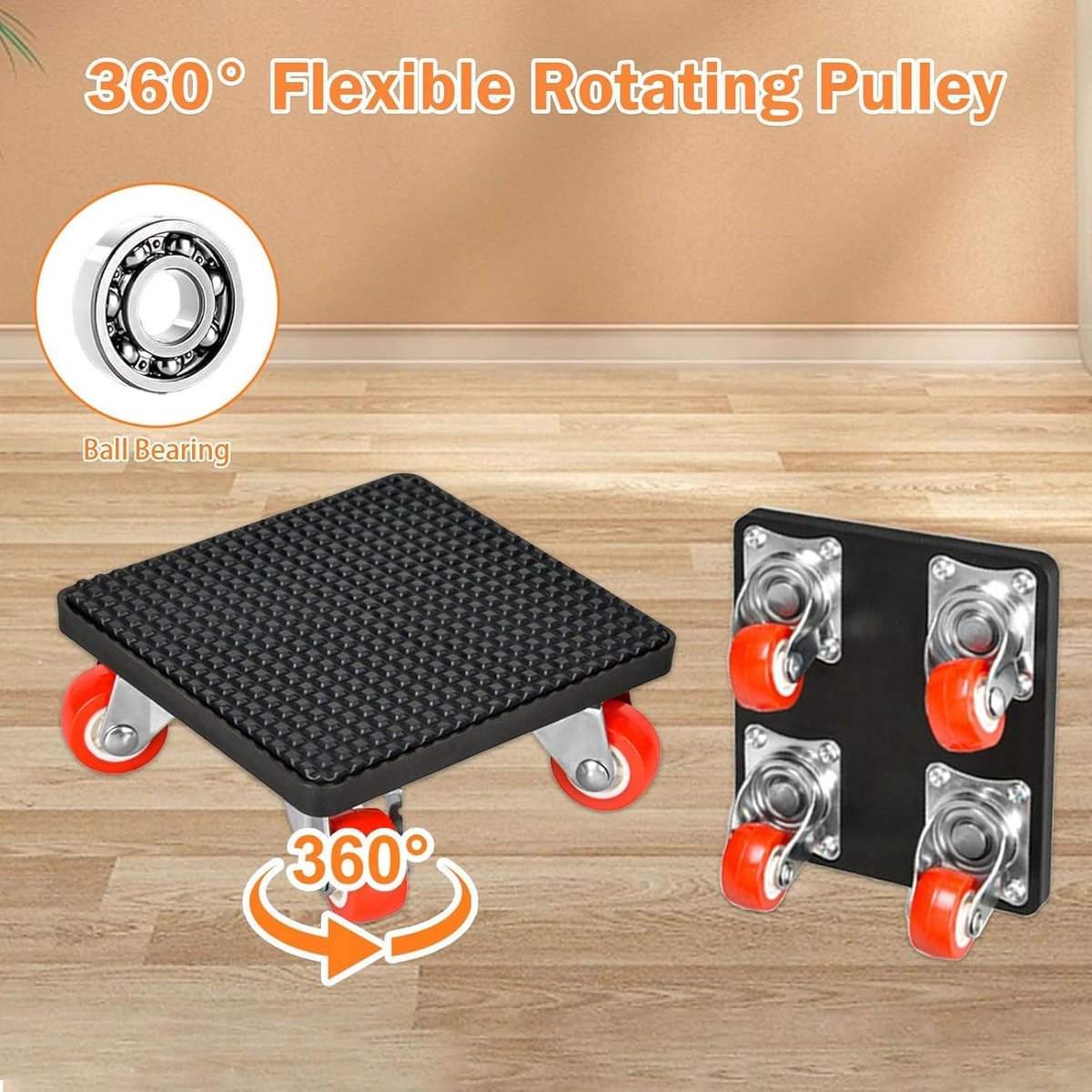 9-delige meubelwieltjes, meubeltransportwielenset voor verhuizing, zware meubels, 400 kg, wielen voor meubellifter, 360 graden draaibare wielen, meubelwielen, zware belasting, met meubelroller