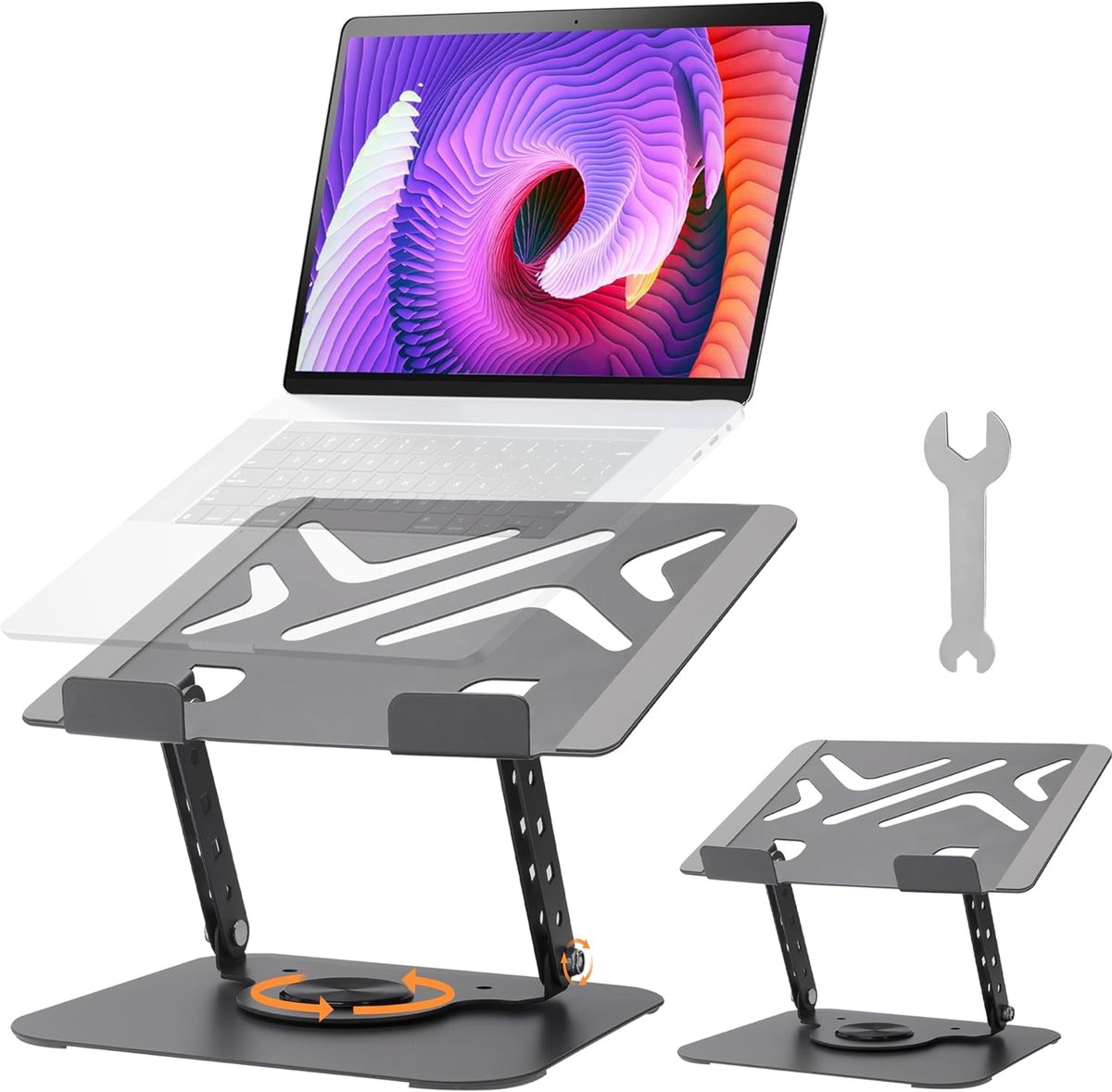 Laptopstandaard voor Bureau,Notebookstandaard,Ergonomische Laptopstandaard,Laptopverhoger,Geventileerde Koeling Opvouwbaar,Compatibel met Laptops Binnen 16''