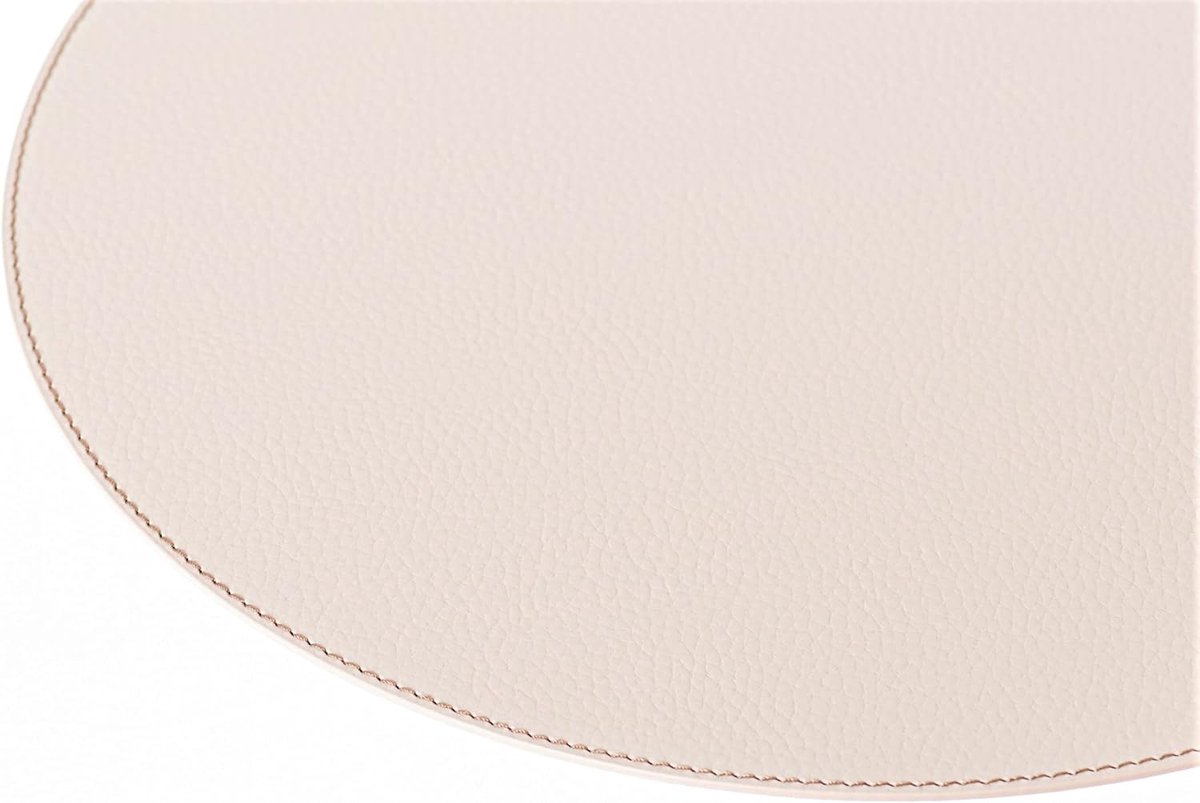 Placemats en onderzetters van gerecycled leer, 4 stuks placemats, placemats 33 cm en onderzetters 10 cm (wit - crèmewit)