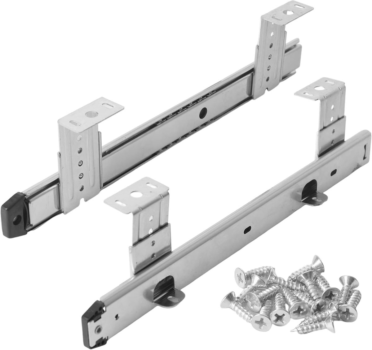 rails voor laden, in hoogte verstelbaar, heavy duty, 30,5 cm, ladegeleiders, gedeeltelijk uittrekbaar, 25 kg draagvermogen, toetsenbordhouder voor de onderbouw (40,5 cm (16 inch)