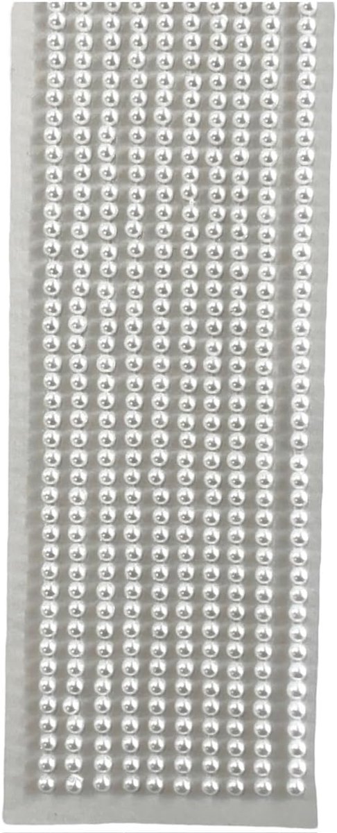 1000 x Zelfklevende Pareledelstenen 3 mm Wit Mini Platte Achterkant Ronde Parel Kralen Strips Versiering