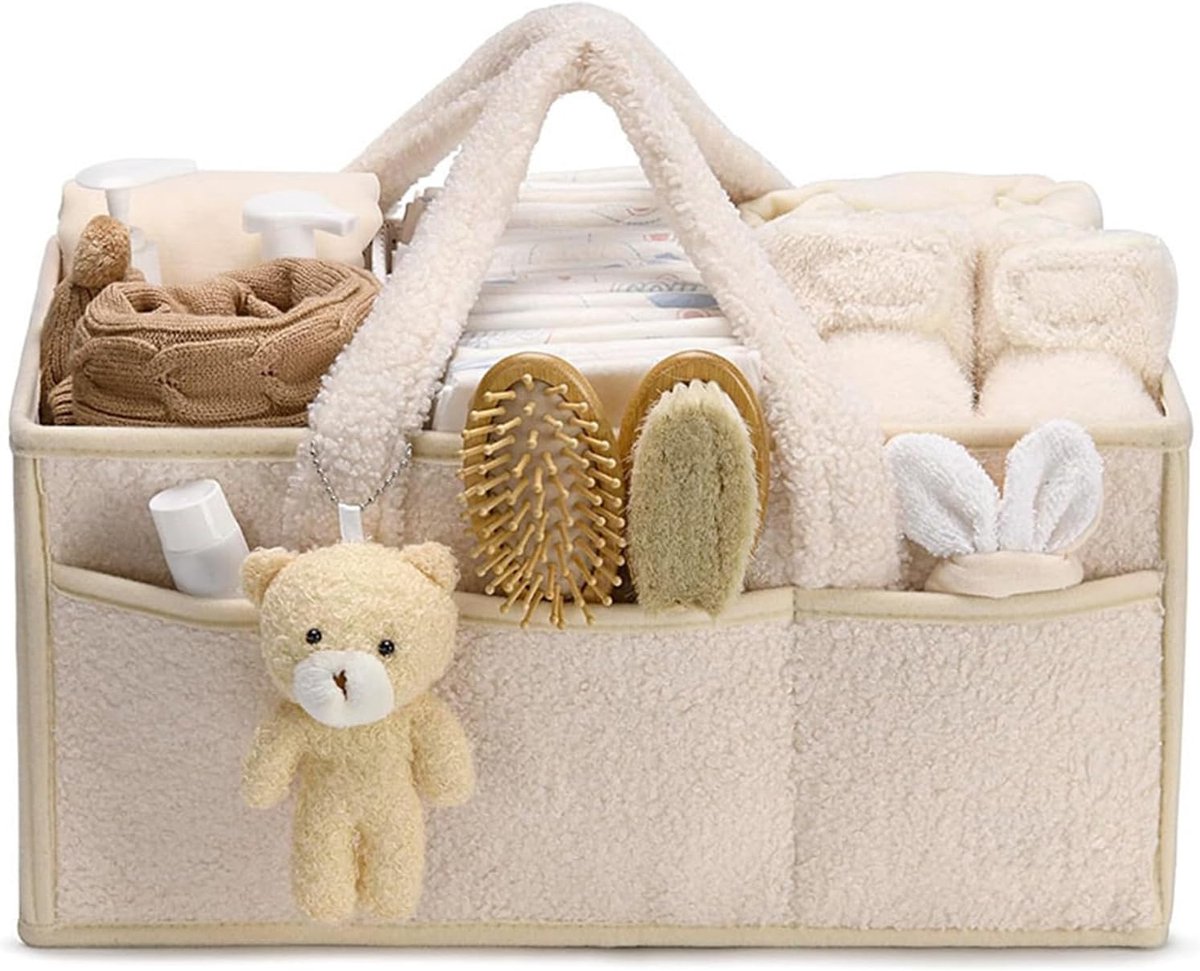 Luiertas, Organizer, Luierorganizer, Babymand Met Vakken En Handgrepen, Beste Geschenkmand, Gekruld, Duurzaam En Veelzijdig