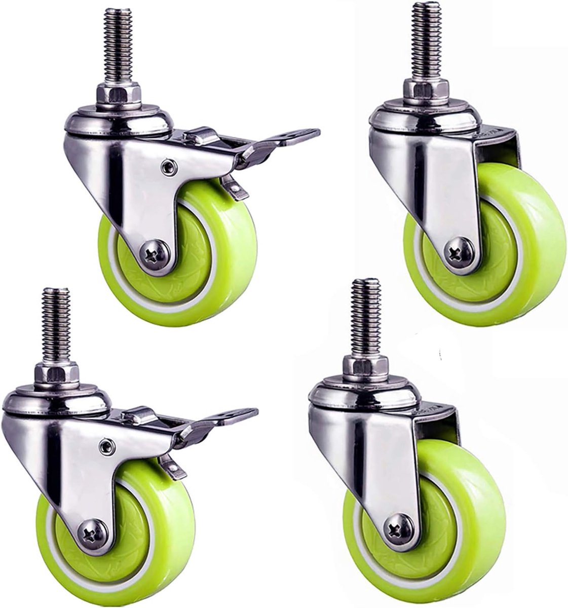 1.5 Inch Zwenkwiel, 2 Inch Meubelzwenkwiel, Nylon Zwenkwiel, M10x25 Draadstang, Zwaar Uitgevoerde Zwenkwiel, Ondersteunt Max. 30 Kg 50 Kg Per Zwenkwiel