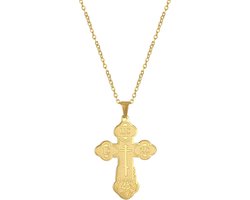 Kruis Hanger Ketting Rvs Klassieke Kruis Hanger Ketting Russisch Orthodox Amulet Sieraden Religieuze Ketting, Roestvrij staal