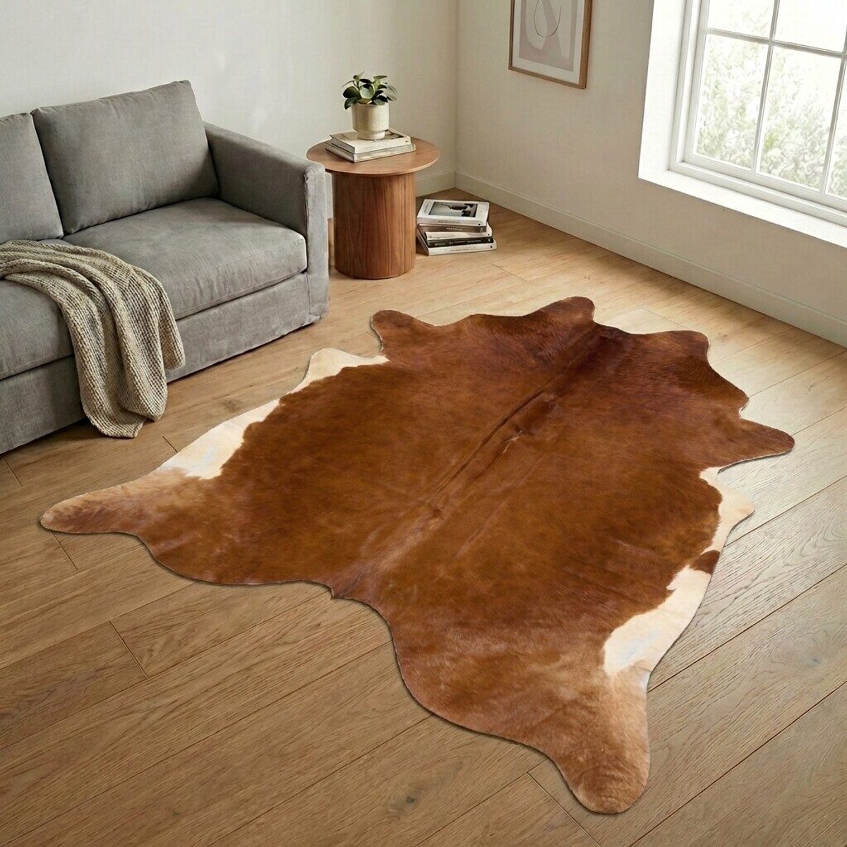 Koeienhuid Vloerkleed XXL (Extra Groot) - Effen-solid - 248 x 211 cm - Koeienkleed / Koeienvel / Dierenvel / Dierenhuid / Koehuid Tapijt