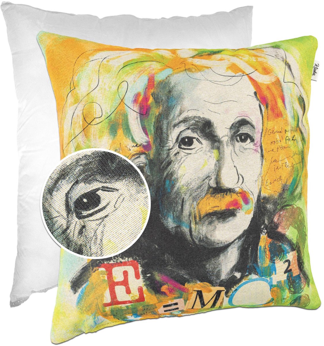 ANRO Albert Einstein Sierkussen 40x40 cm - Gobelin - Inclusief vulling Multicolor