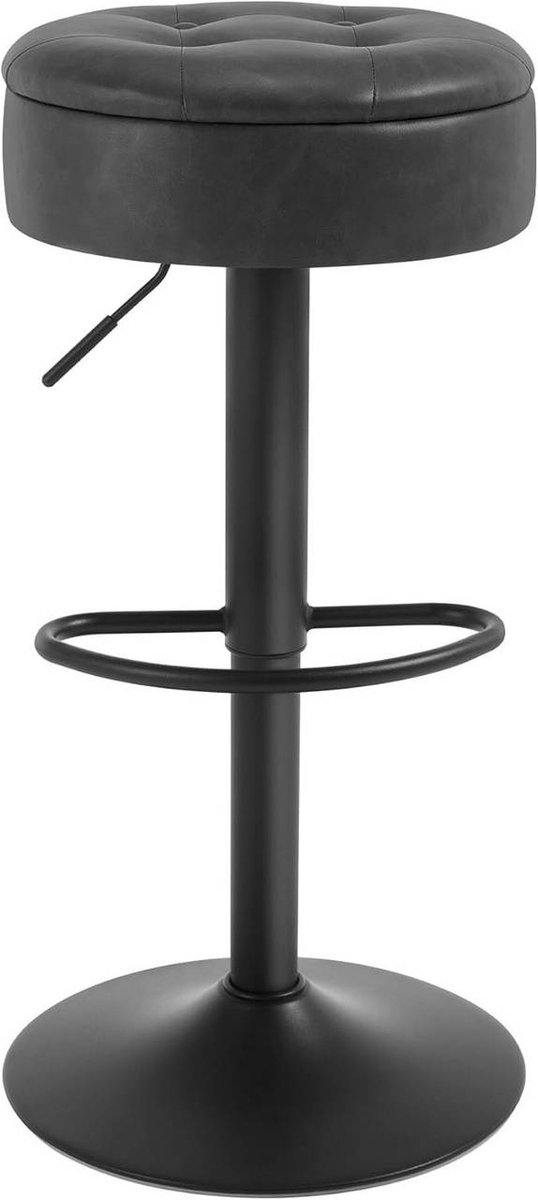 SureDeal® - Barkruk - Kruk - Opbergruimte - Hoogte verstelbaar - Draaibaar - Kunstleder metaal - 39x39x60,5 cm - Bruin