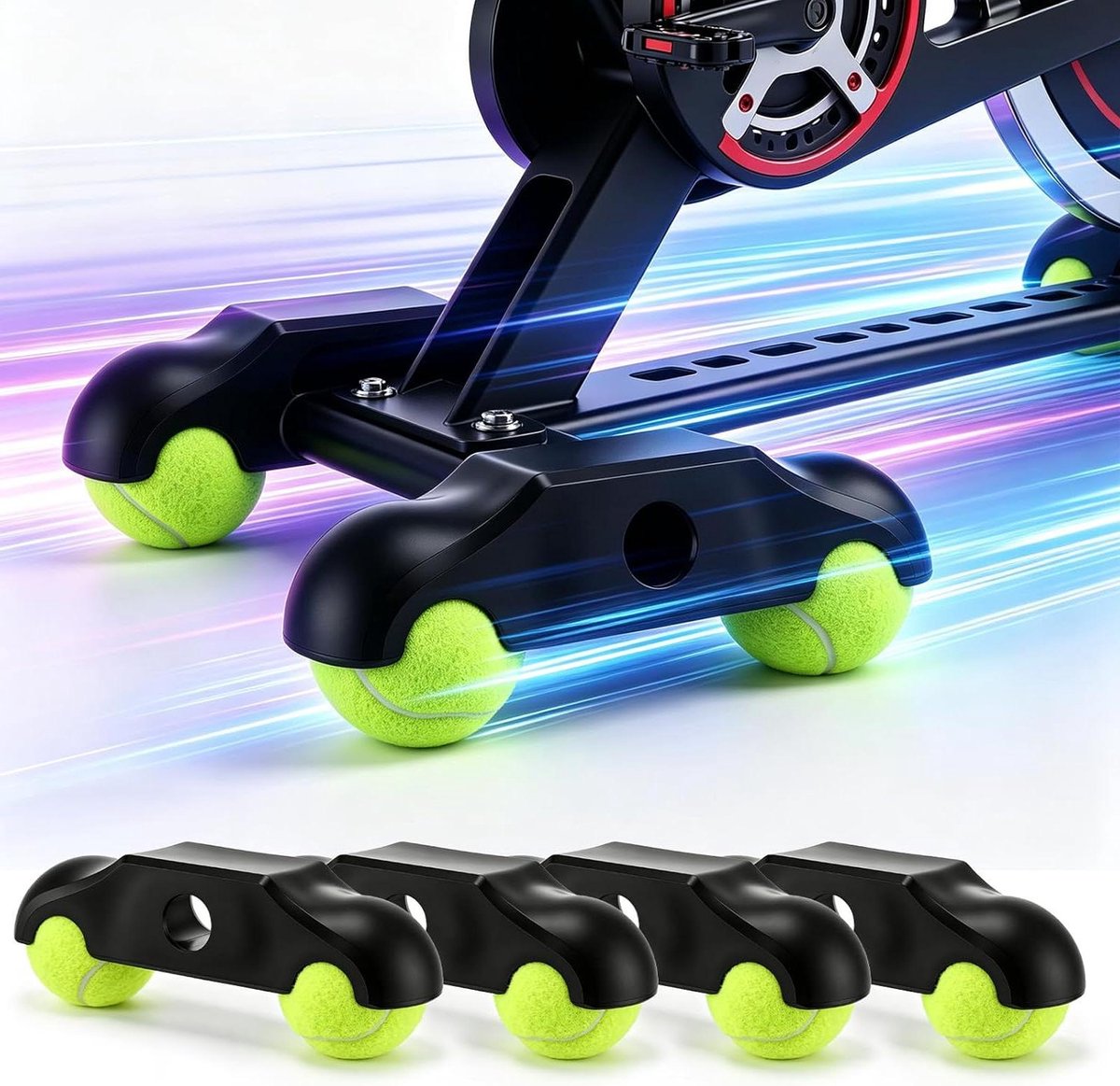 Fietstrainer Accessoires - Wipplaten Set - Indoor Fietsen - Inclusief Tennisballen - 4 Stuks - Niet Gespecificeerd