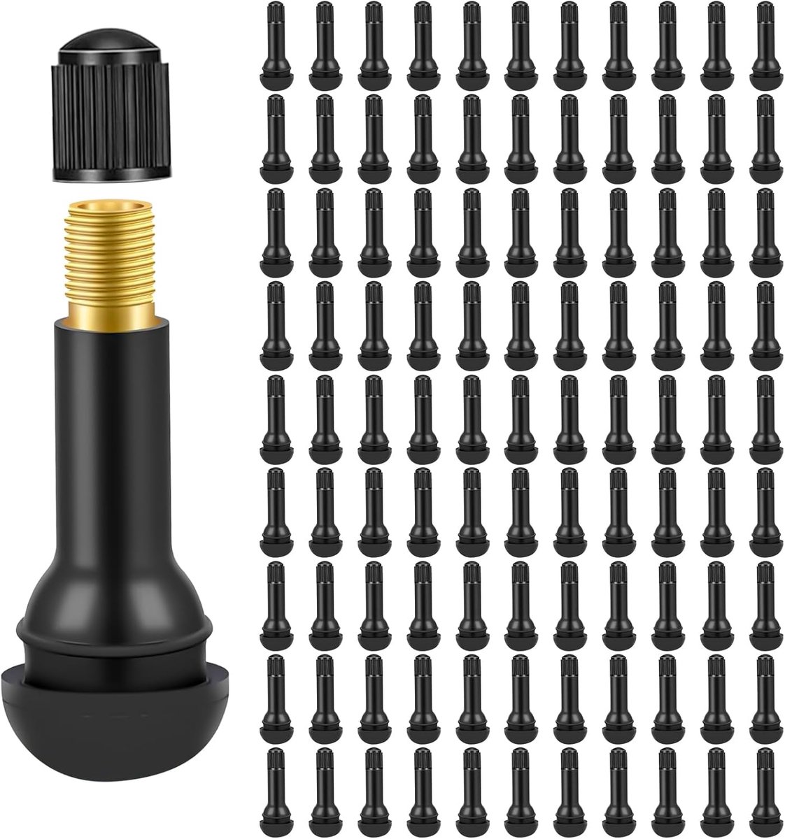 100 stuks TR413 rubberen ventielen, universele bandenventielen, snap-in autoventielen, ventiel autobanden voor autobanden en motorfietsen
