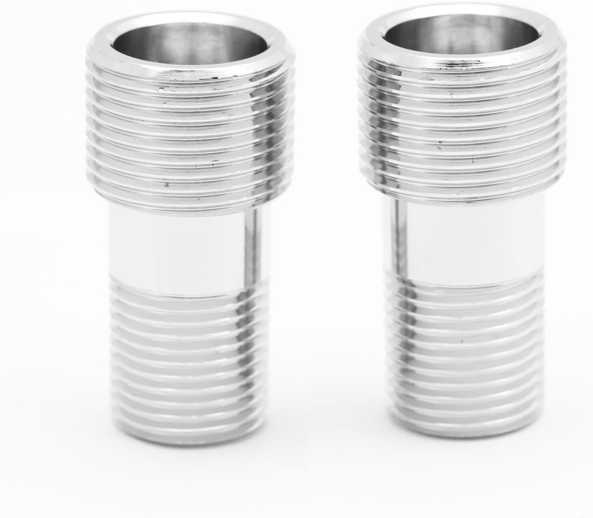 verchroomd messing, M1/2" - M3/4" adapter voor douche/badplaat