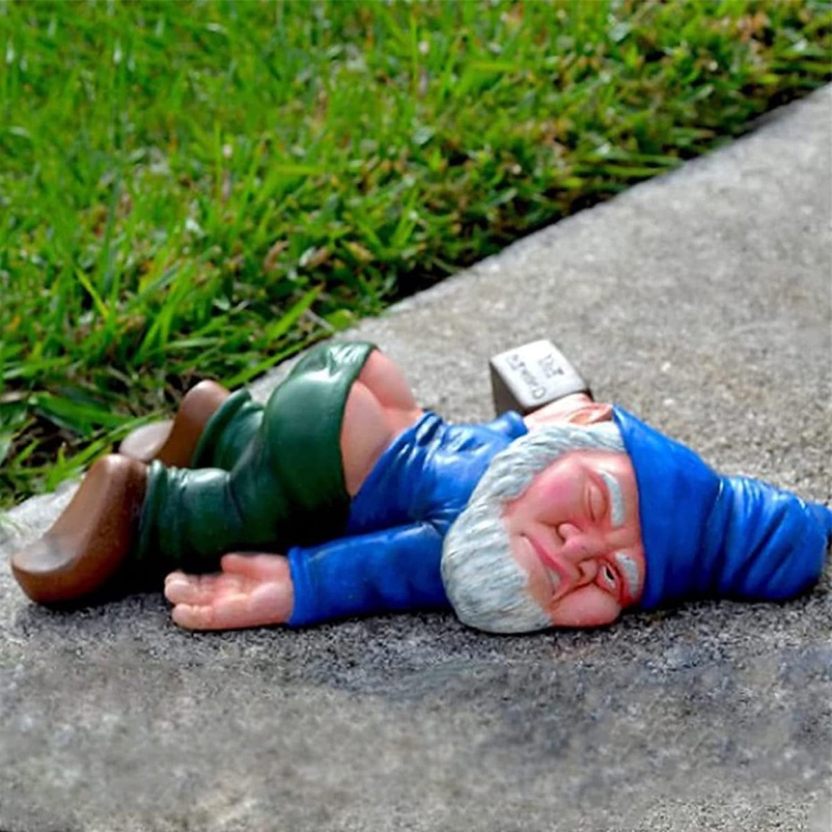 dronken dwerg tuinkabouterstandbeeld - blauw hars voor binnen en buiten decoratie, creatieve dronken kabouter sculptuur voor tuin, erf, terras, gazon, bureau | Humoristisch ornamen