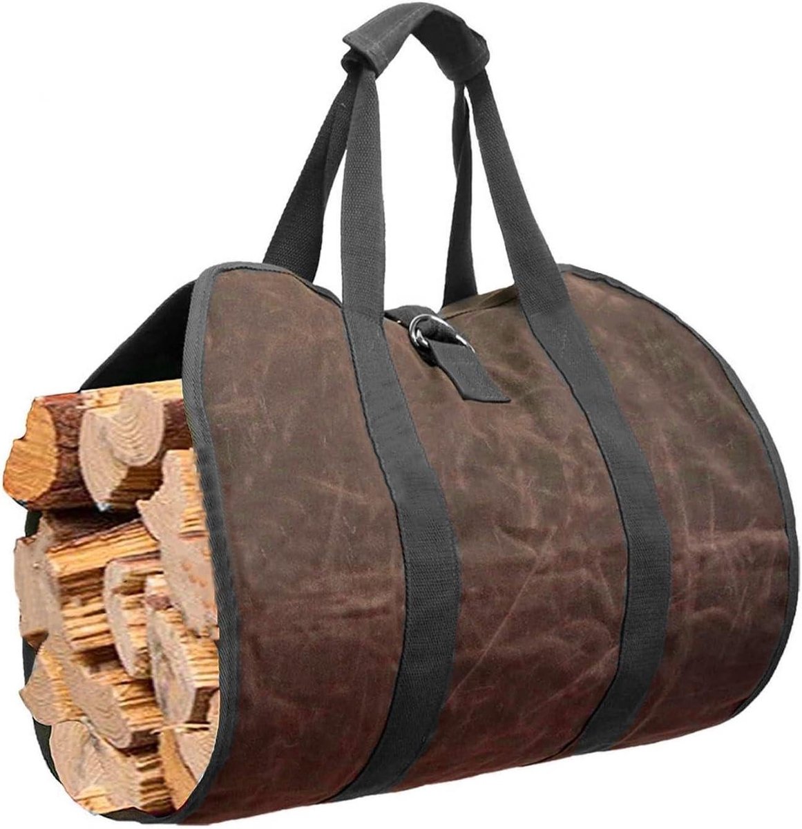 Brandhouttas - Houtdrager - Open haard - Verstelbare draagriem - 46 x 98 cm - Meerkleurig