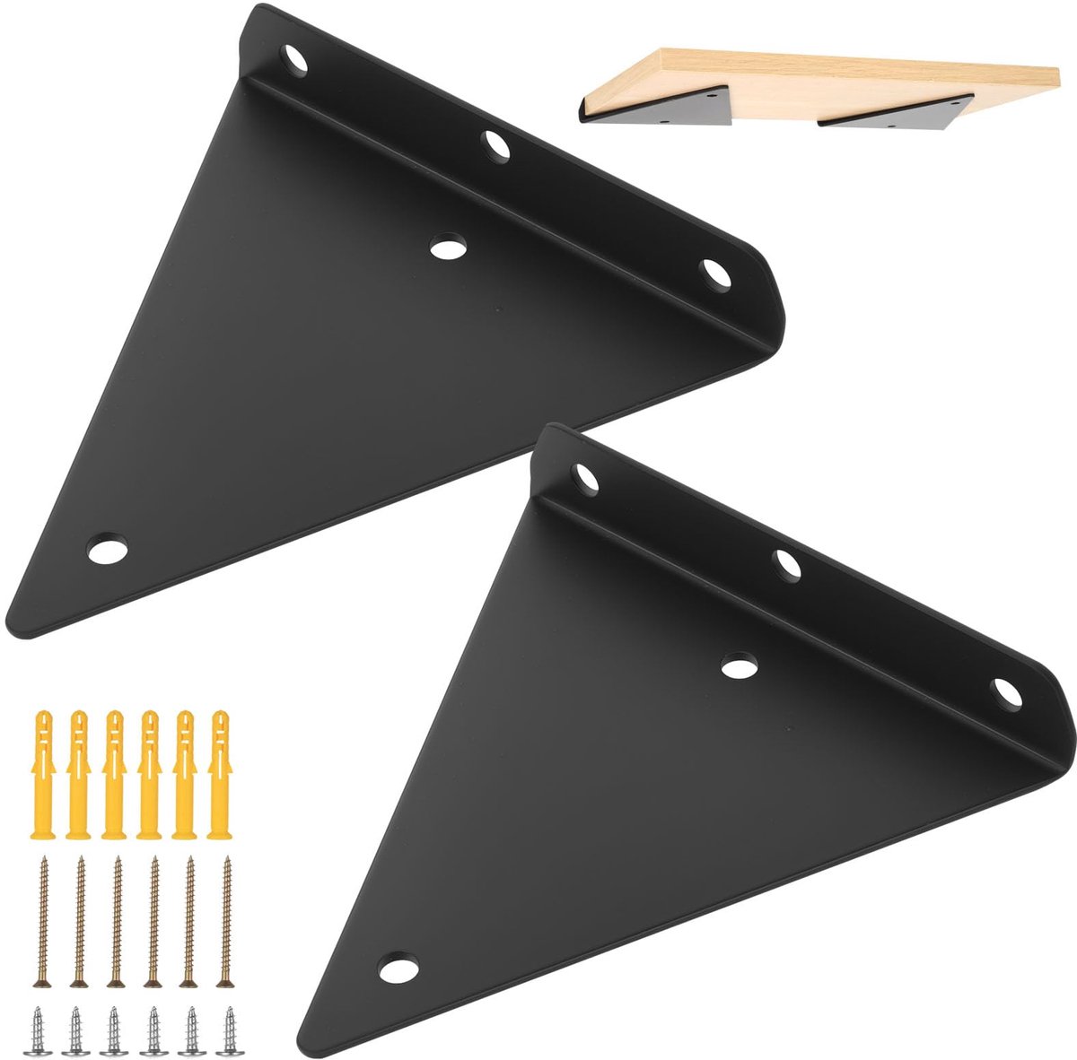 2 stuks plankhouders, onzichtbare plankdragers, driehoekige plank, wandhouder, zwevende plankhouders, onzichtbare wandplankhouder, wandplankhouder voor opbergrek (2 stuks, 13 x 14 cm)