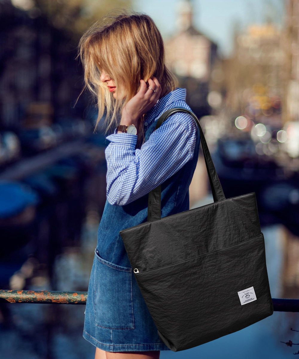 SnelShoppen - Handtas Dames Groot Puffer Bag Shopper Tas met Ritssluiting Tote Bag Dames Hobo Crossbody Tas Schoudertas Zwart voor School Kantoor Werk