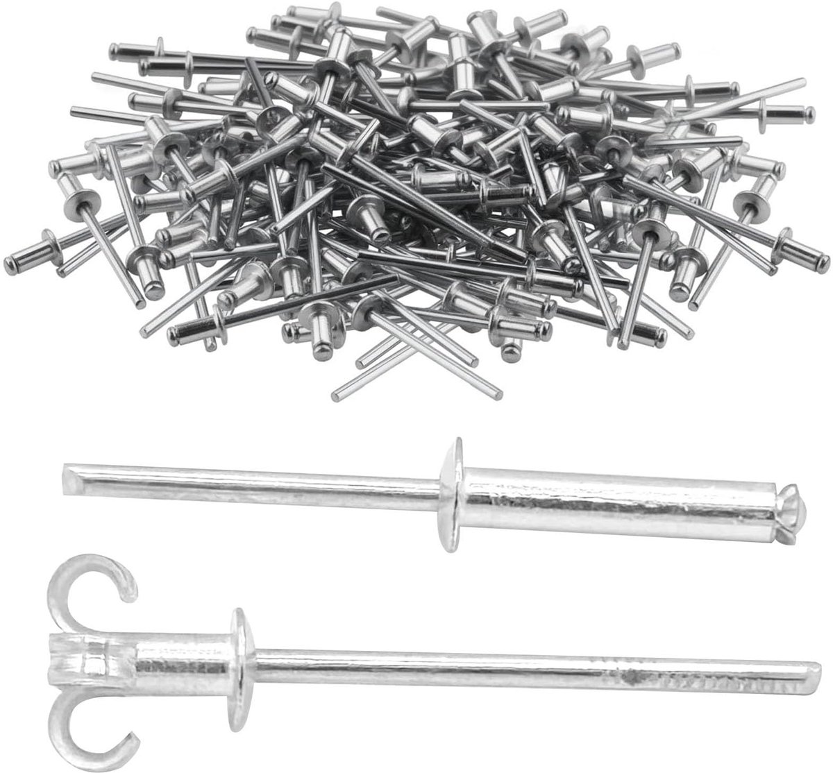 3,2mm 4,0mm, 100 Stuks Aluminium Dop Ijzeren Kern Expansieblindklinknagels, Popnagels met Platte Kop voor Plaatbewerking, Kentekenplaatbouw, Doe Het Zelf(4.0X12mm)