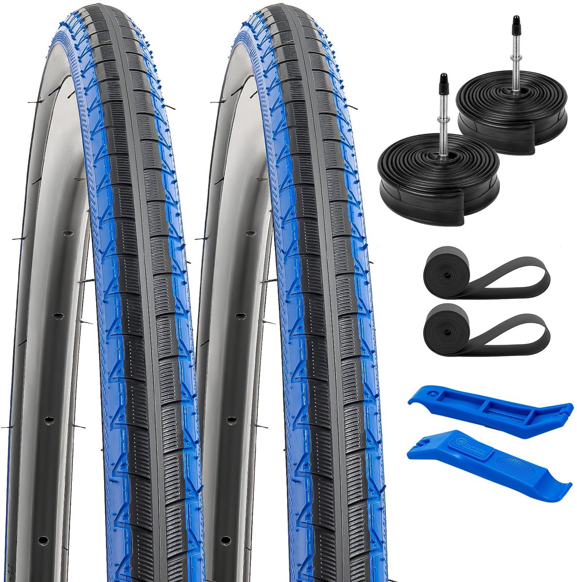 SnelShoppen - 2-PCS 700C Fietsbanden 700x28C/28-622 en Heavy Duty Binnenbanden Presta Ventiel Geschikt voor 700x26C 700x28C 700x30C Fietsaccessoires