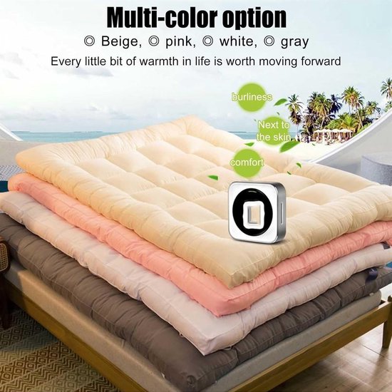 Japanse Vloer Futonmatras - Opvouwbare Matras Tatami - Comfortabel Slapen - Fijn Gewatteerd Patroon - 90x200cm - Grijs — afbeelding 2