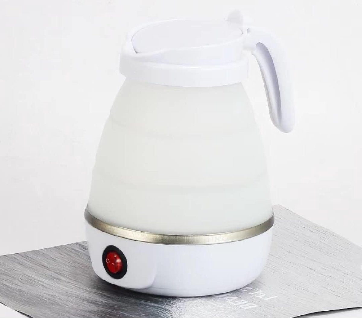 Opvouwbare Waterkoker - Reiskoker Campingkoker - Koffie Thee Zetten - Dubbele Spanning - 800 ml - Wit