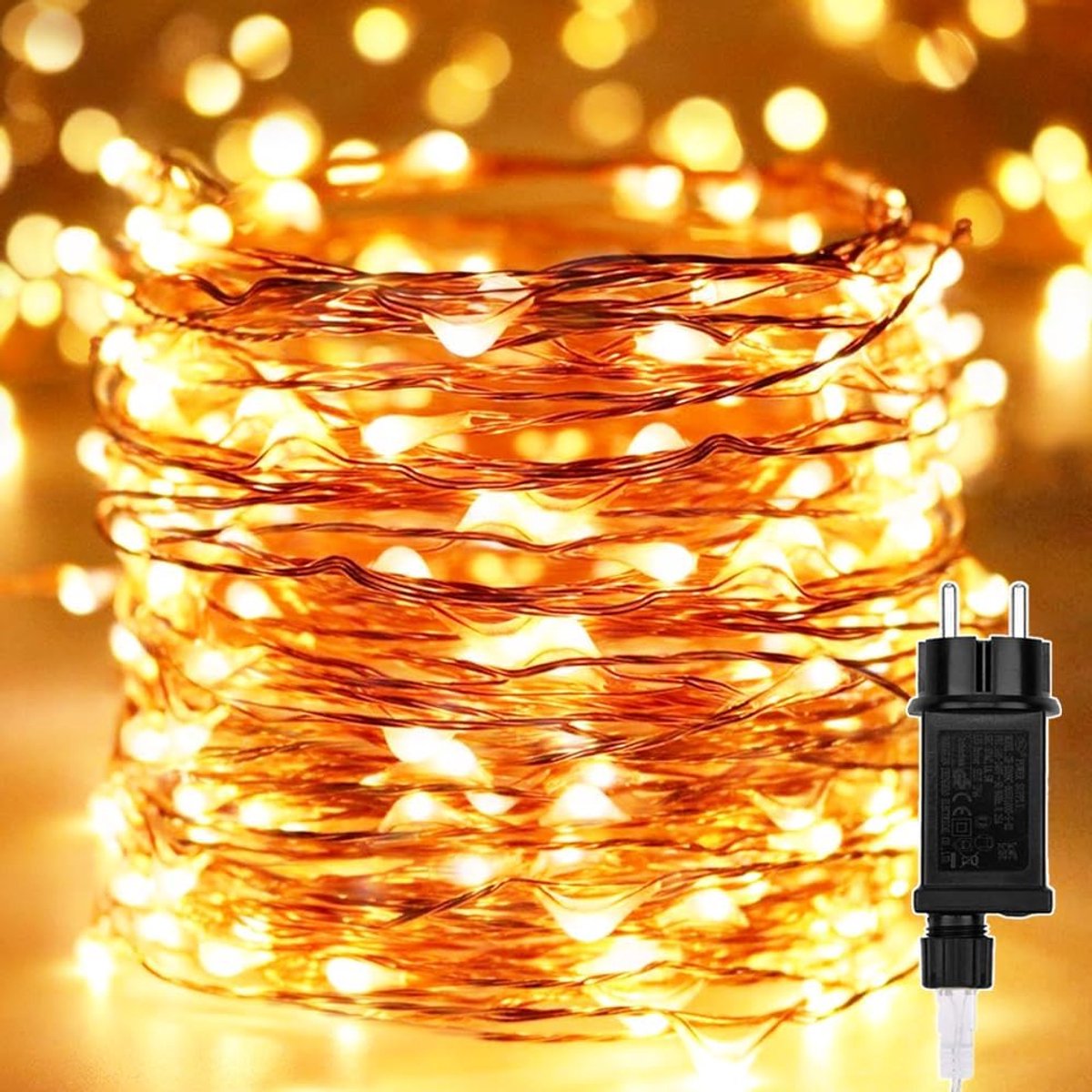 Lichtsnoeren 30M 300LED, Kerstverlichting Koperdraad 8 Modi Guirlande Buitenverlichting,Waterdicht binnen buiten decoratie outdoor voor kerstboom,slaapkamer,feest,kerstmis,Christmas tree, Warm wit