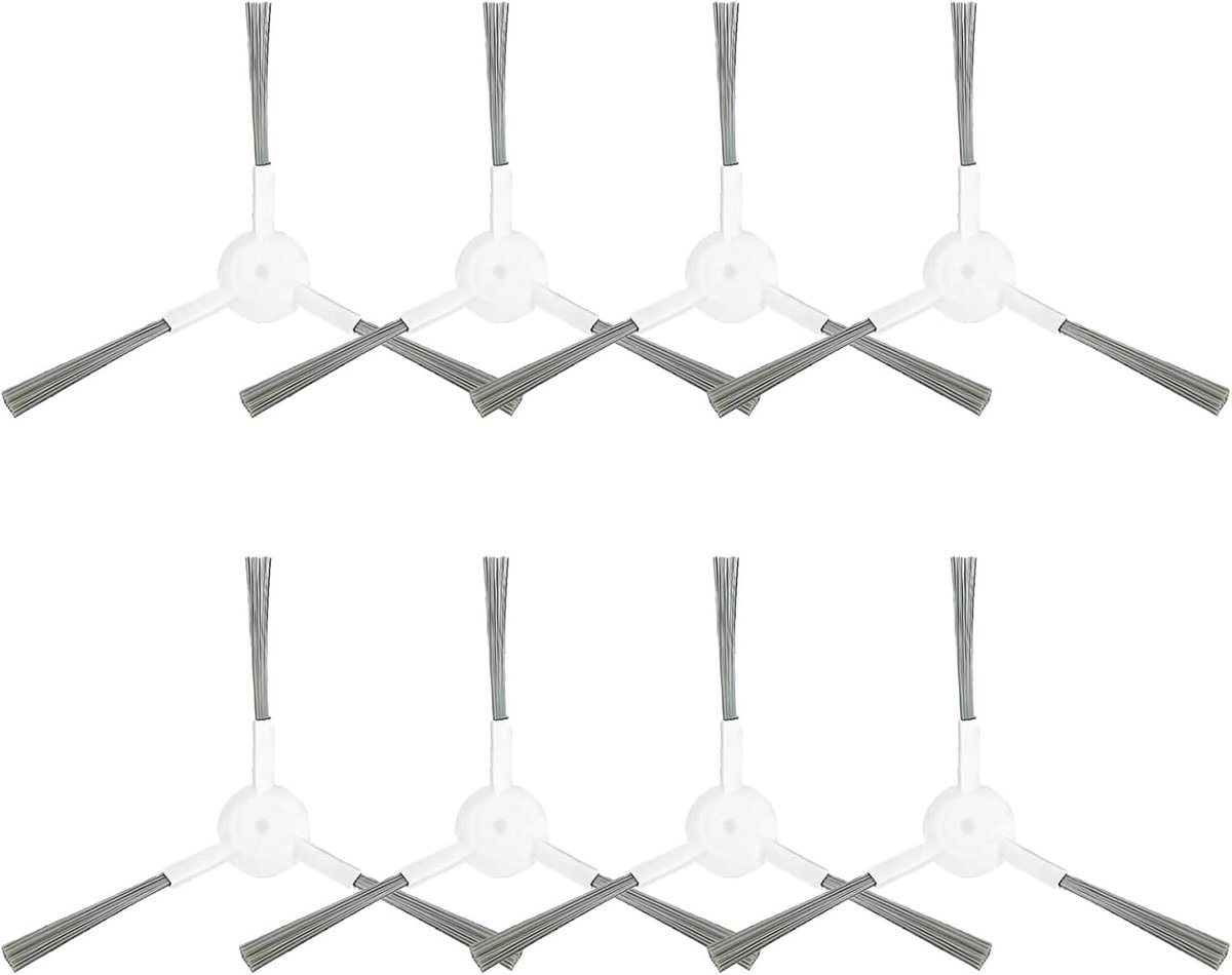 Zijborstel voor Xiaomi X20+/ X20 Max Stofzuiger Toebehoren | X10+, X20 Pro Robot Stofzuiger Onderdelen X20+ Toebehoren, X20 Max Onderdelen, 8 stuks Zijborstel Onderdelen