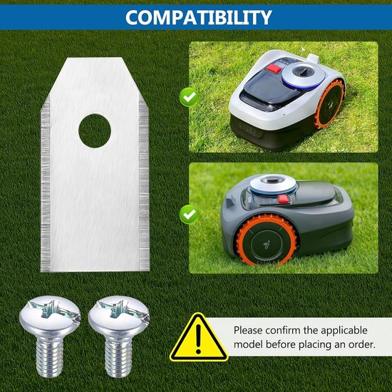 20 stuks reservemessen voor robotmaaier, roestvrij staal, reservemessen voor robotmaaier, compatibel met Navimow I105e Navimow I108e reservemessen voor robotmaaier, accessoires, met 20 — afbeelding 2