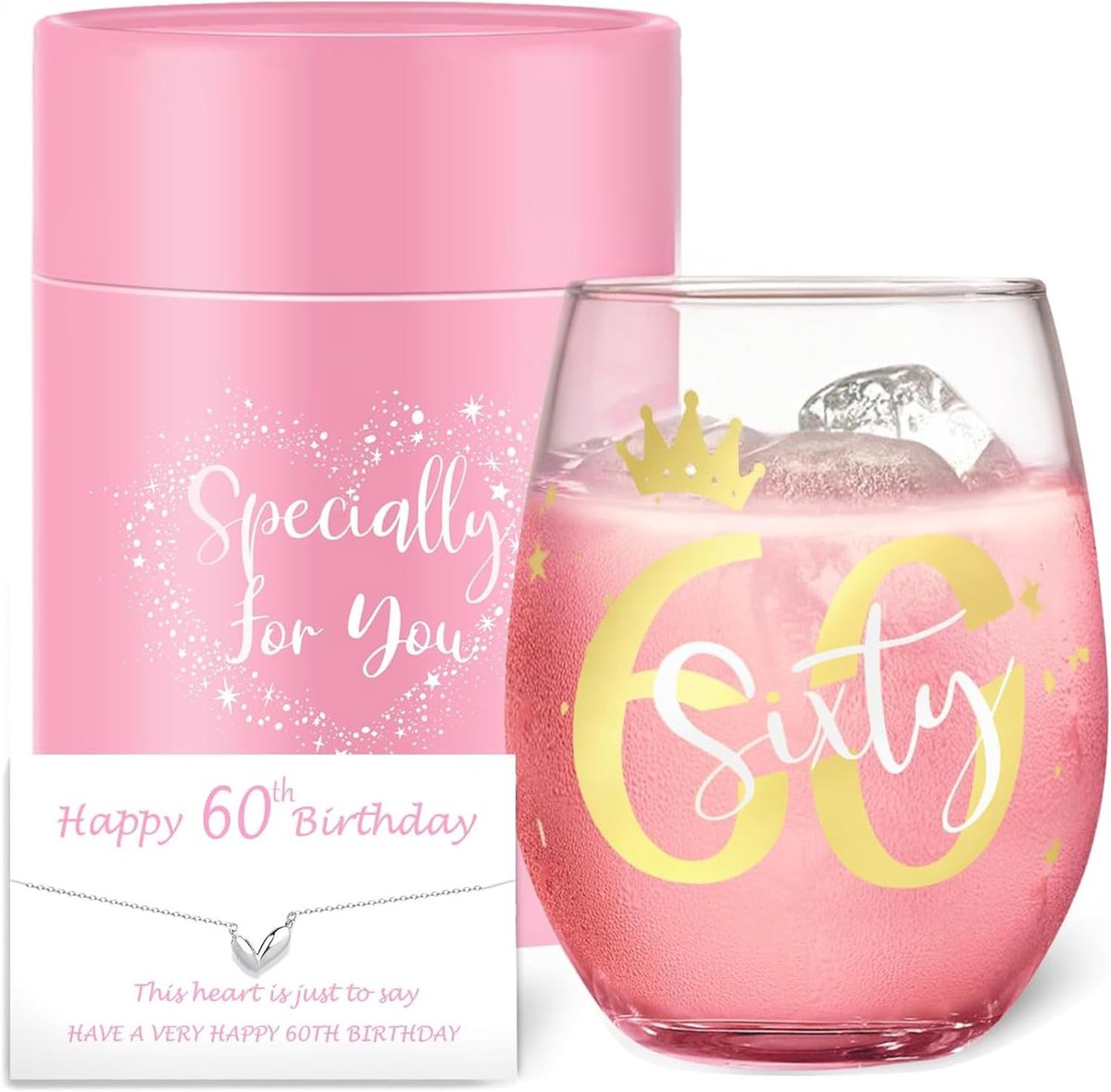 60e verjaardag vrouw geschenken voor vrouwen wijnglas grappig pensioen geschenken voor haar 60e huwelijksverjaardag cadeau beste vriendin, mama, zus, vrouw, tante, dames 60e verjaardag decoratie