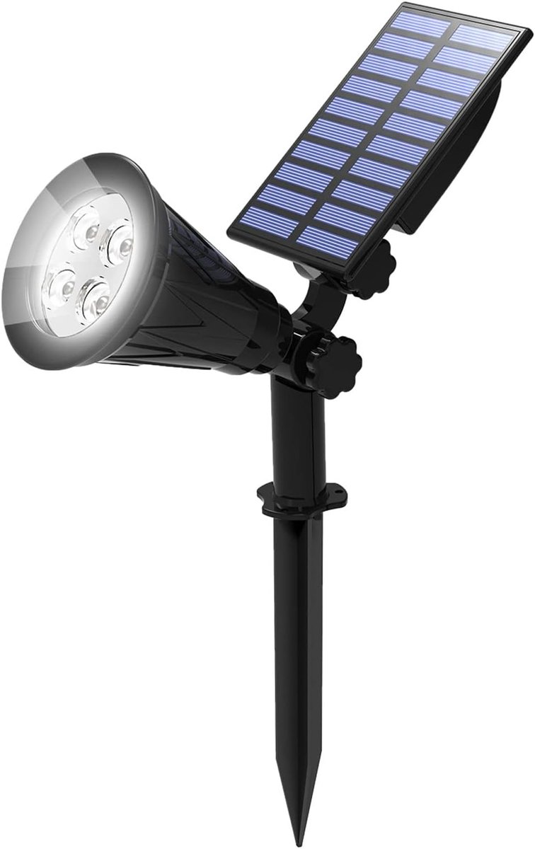 Solar Buitenverlichting Tuinverlichting 6000K Wit Licht, IP65 Waterdicht Zonnelampen voor Tuin Buiten Draadloos Zonnelampen Automatisch aan/uit Solar Tuinverlichting voor Tuin, Gazon, Bestrating