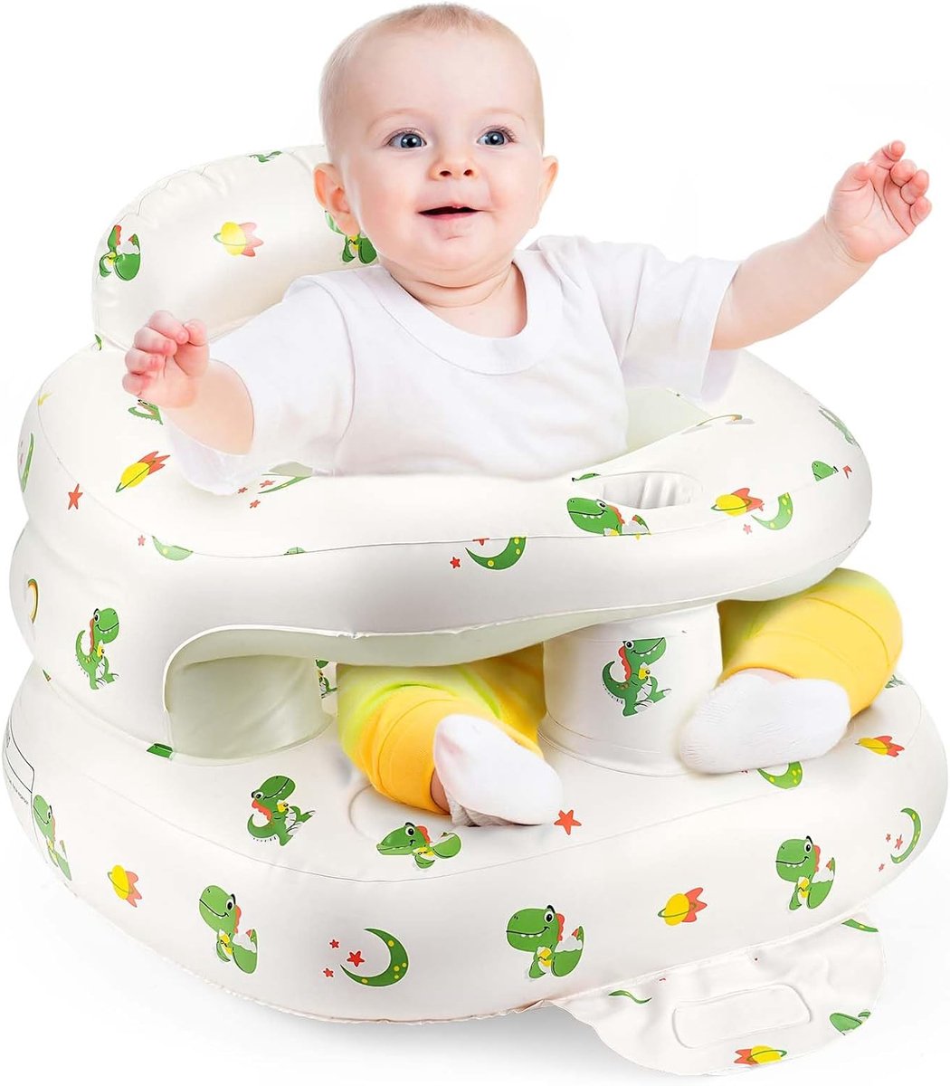 babyzitje voor baby's vanaf 3 maanden, opblaasbare babystoel, ingebouwde luchtpomp, rugsteunbank, babyvloerzitjes, stoelondersteuning voor reizen, voeding en kamperen