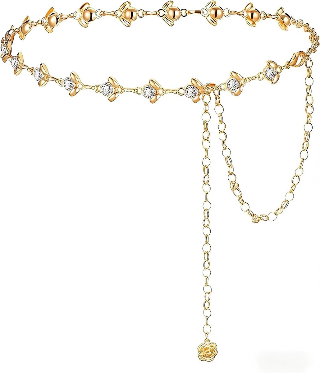 ketting en riem vrouwen voor jurken taille, goud gothic oosterse boho sieraden voor kostuum en jeans acc, 47 inch - 120 cm