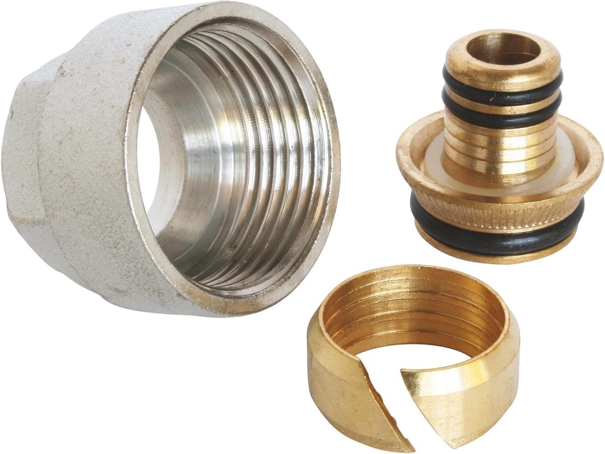 FOR YOU - 3/4" Knelkoppeling Voor Ø20 Mm Meerlagenbuis - Snelle En Eenvoudige Installatie - Acs-Norm - Geschikt Voor Warm En Koud Water - Kleur Grijs/Zilver