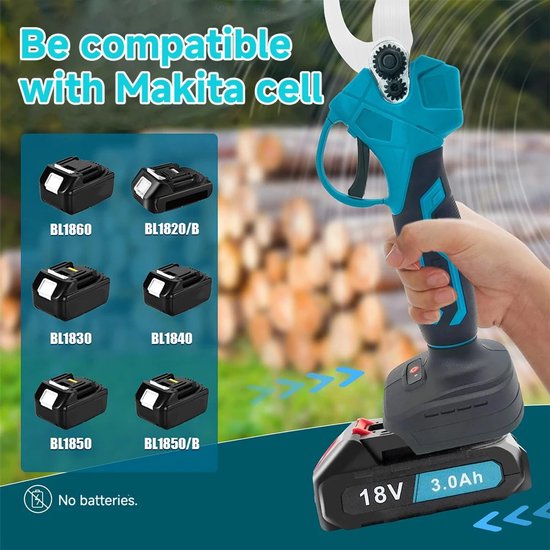 Velori Elektrische Snoeischaar - Draadloze Accu Snoeischaar - Borstelloze Takkensnoeier - SK5 Snoeischaar - 30 mm Snijcapaciteit - Compatibel met Makita 18V Accu — afbeelding 2