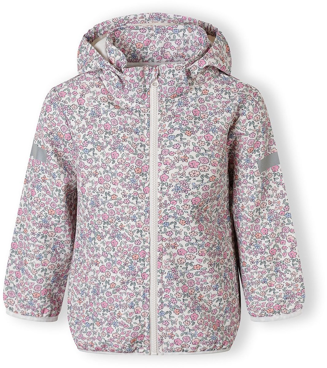 Minoti zomerjas meisjes softshell met capuchon - bloemenprint