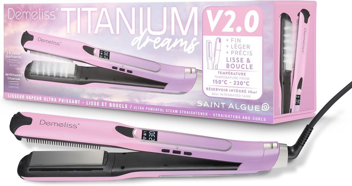 Thijox - Stijltang - Titanium V2.0 Dreams Edition - Innovatieve Haar Steiltechnologie - Sneller Steilen met Stoom - Langdurige Hydratatie - Geschikt v