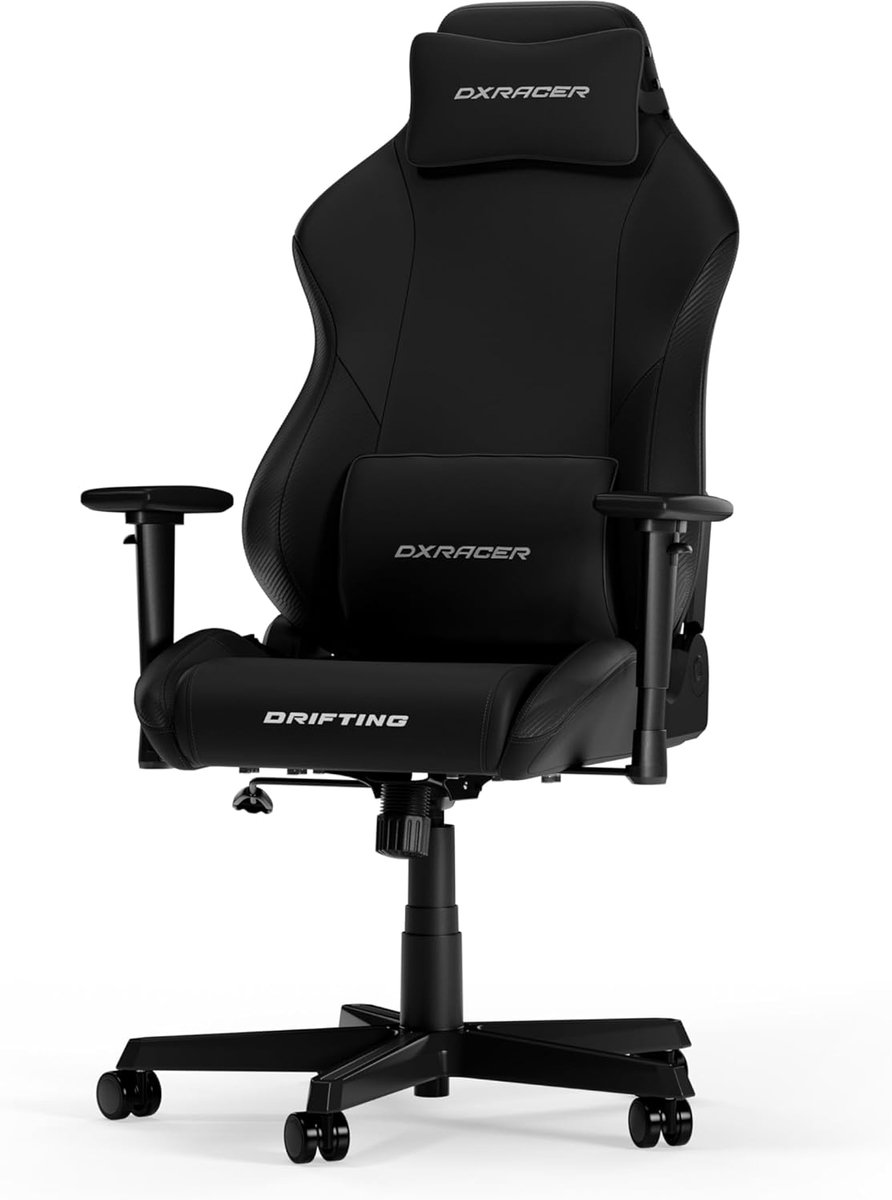 Thijox - Gamingstoel DXRacer DRIFTING XL Zwart EPU Leer - Ergonomische Gamingstoel met Verstelbare Armleuningen en Hoogte, Ideaal voor Gamers en Kanto