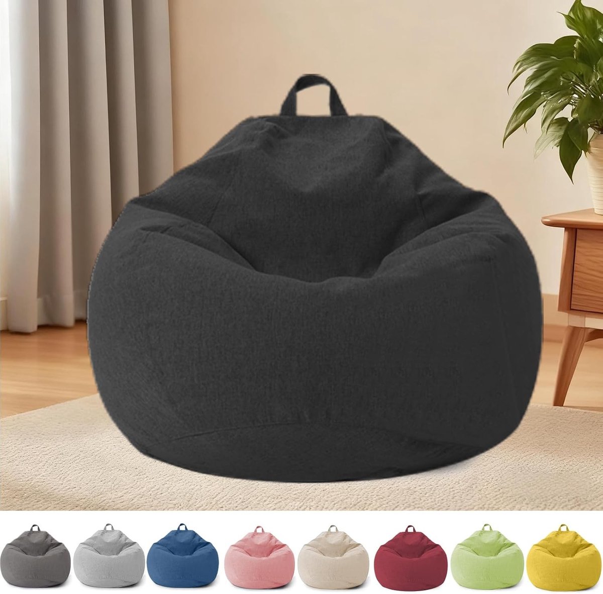 Zitzak voor Kinderen en Volwassenen - Zitzakhoes zonder Vulling met Rits, 100 x 120 cm, Comfortabele Stoel voor Slaapkamer, Kantoor en Woonkamer