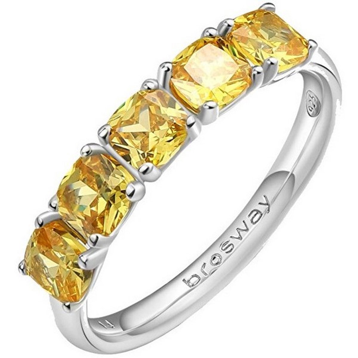 BROSWAY FANCY FEY14 - 52 MM - ZILVEREN RING MET GELE ZIRKONIA'S 1 STUK