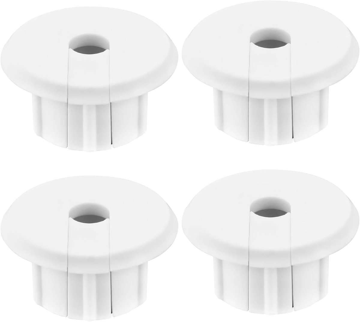 4 Stuks 1 Inch Wandgat Grommet Kabeldoorvoer van Plastic voor Ethernetkabels en Meubels, Ideaal voor Netwerk Kabelbeheer en Draaddoorvoer (Wit)