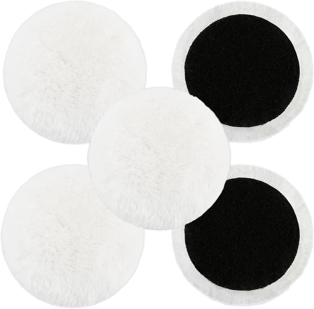Thijox - Lamswol Polijstschijven 6 Inch 150mm, 5 Stuks Wollen Vilt Polijstpads voor Boormachine, Auto Polijsten, Waxen en Afwerking