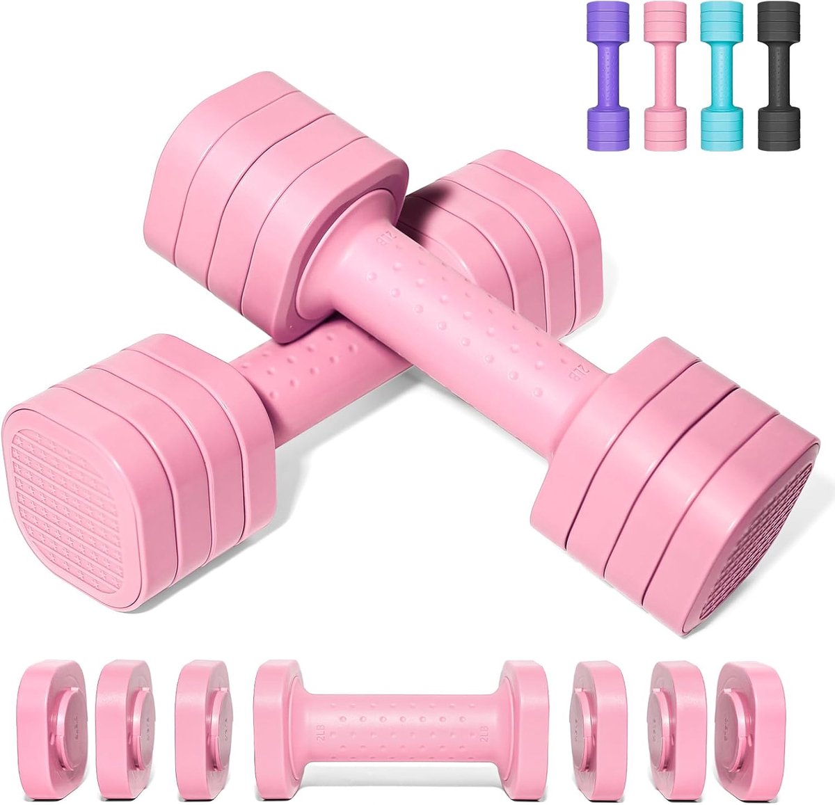 Thijox - Passer 4,54 kg Verstelbare Halterset - 4-in-1 Vrije Gewichtenset voor Thuis Krachttraining - Ideaal voor Vrouwen en Mannen - Perfect voor Spo