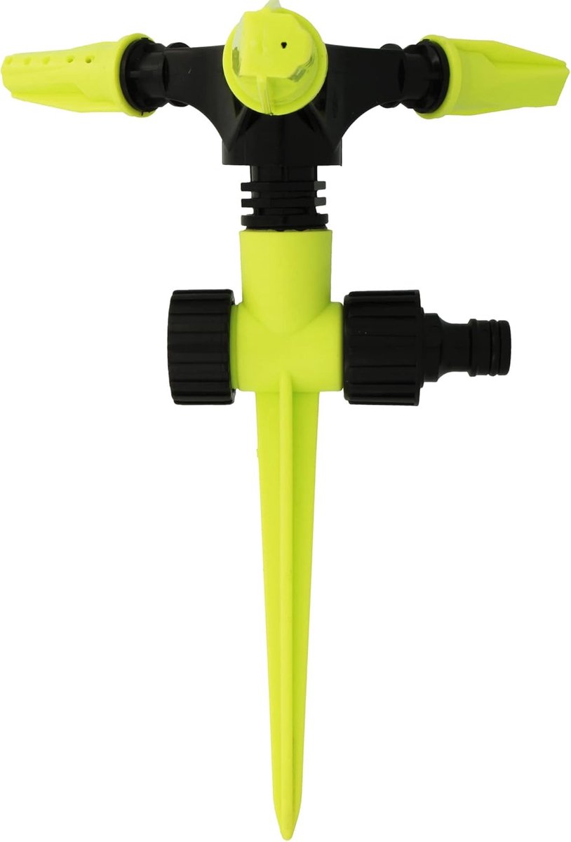 Thijox - Draaibare Garden Sproeier met 3 Sproeikoppen - Gazonprikker Ø200 mm - Bestrijkt tot 78,5 m² - ABS-Kunststof in Pistachegroen/Zwart - Tuin Irr