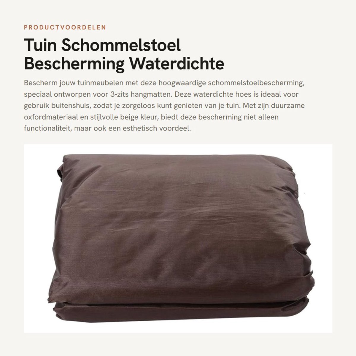 Dailygoods- Tuinschommel Waterdicht - Meubelbescherming - Schommelstoel Bescherming - Oxford Stof - Opbergtas - Lichtgewicht