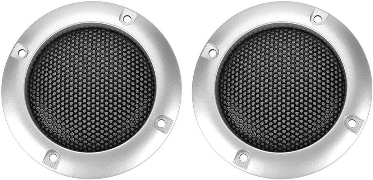 2 Inch Speaker Grill Set - 2-Delige Plastic Ring met Metaal Grill in Zwart, Goud en Zilver voor Geluidsinstallaties