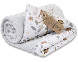 Babydeken Knuffeldeken All-season deken 100x75 cm minky – dubbelzijdig fleece katoen warm zacht donzig kinderen newborn – wiegdeken kinderwagen omkeerbaar peuter reisdeken Oeko-Tex Hert