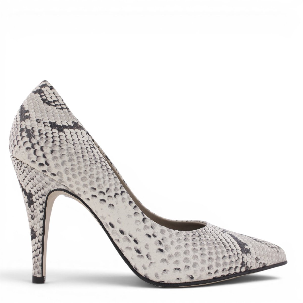 Noë Shoes Nicole Pump White-Black Snake