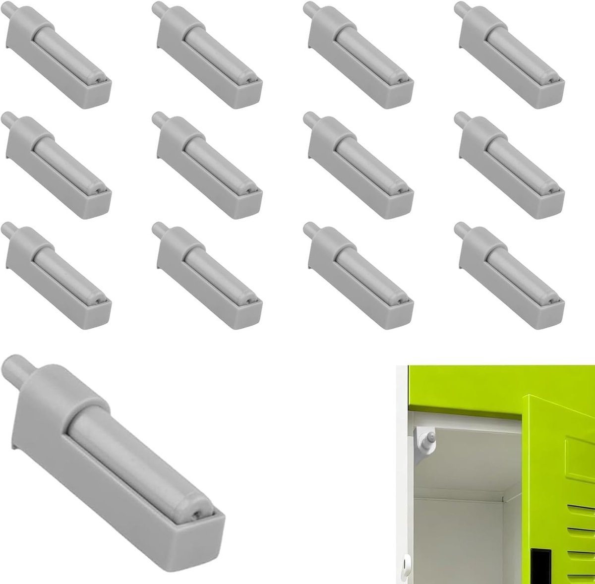 12 Stuks Grijze Deurdempers voor Keukenkasten met Soft Close en Stille Sluiting voor Meubels