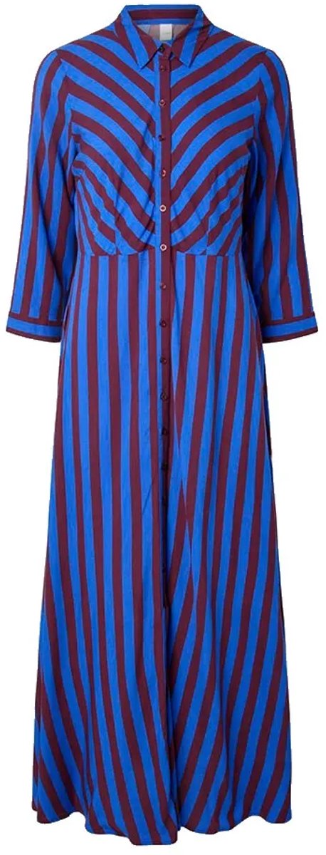 Yas Savanna Long Shirt Lange Jurk Met 3/4 Mouwen Blauw S Vrouw Dazzling Blue / Fig